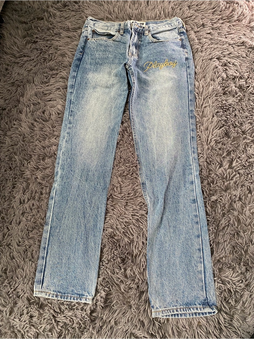 Men’s Playboy blue denim jeans with embroidery size 30x32